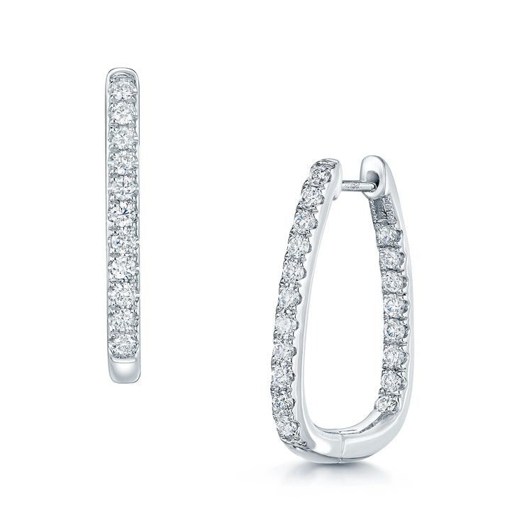 ROUND DIAMOND INSIDE- OUT HOOP EARRING