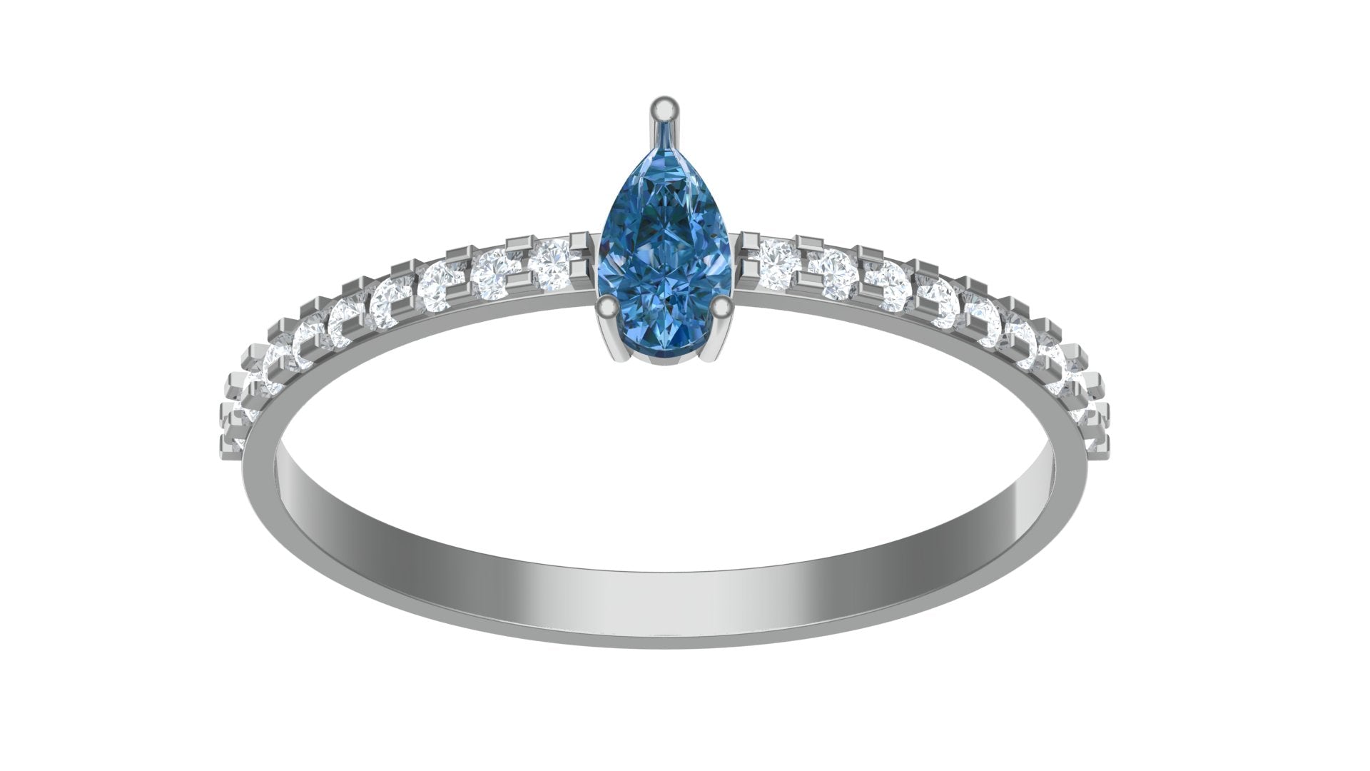 THE AQUAMARINE BLOOM DIAMOND RING