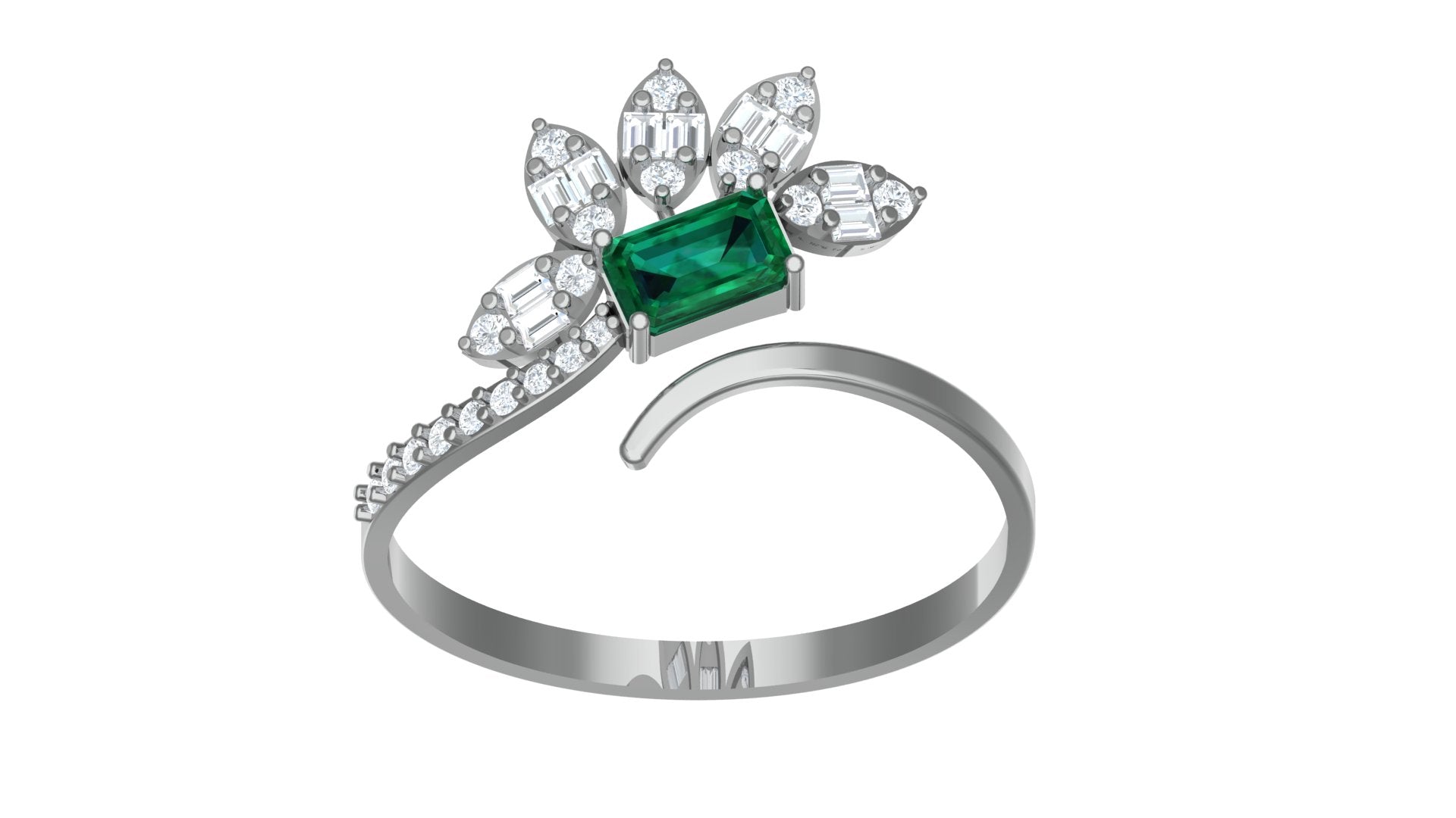 THE EMERALD KISS DIAMOND RING
